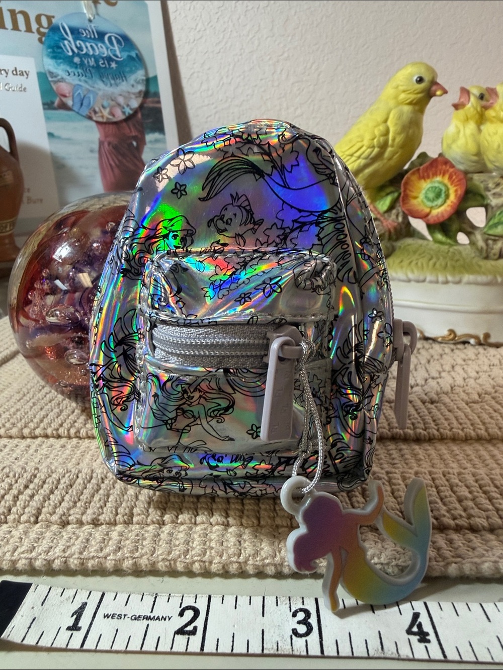 Disney The Little Mermaid Ariel Iridescent Holographic Mini Backpack Keychain